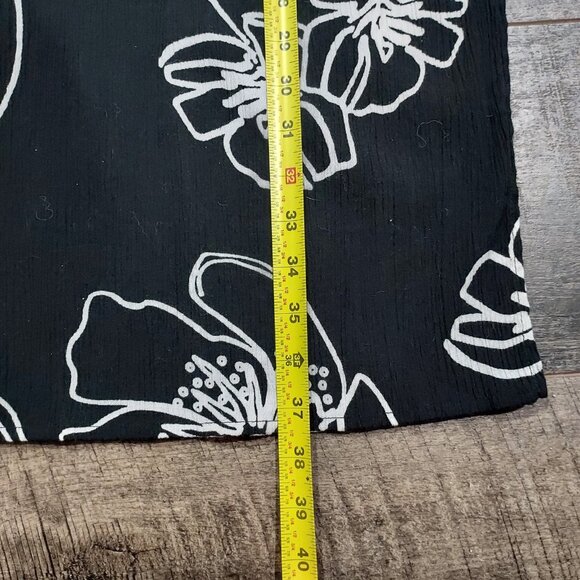 New York&Co Maxi Skirt Black Floral Sleevless Top Crinkle Size S 1990 Vintage - Picture 13 of 16